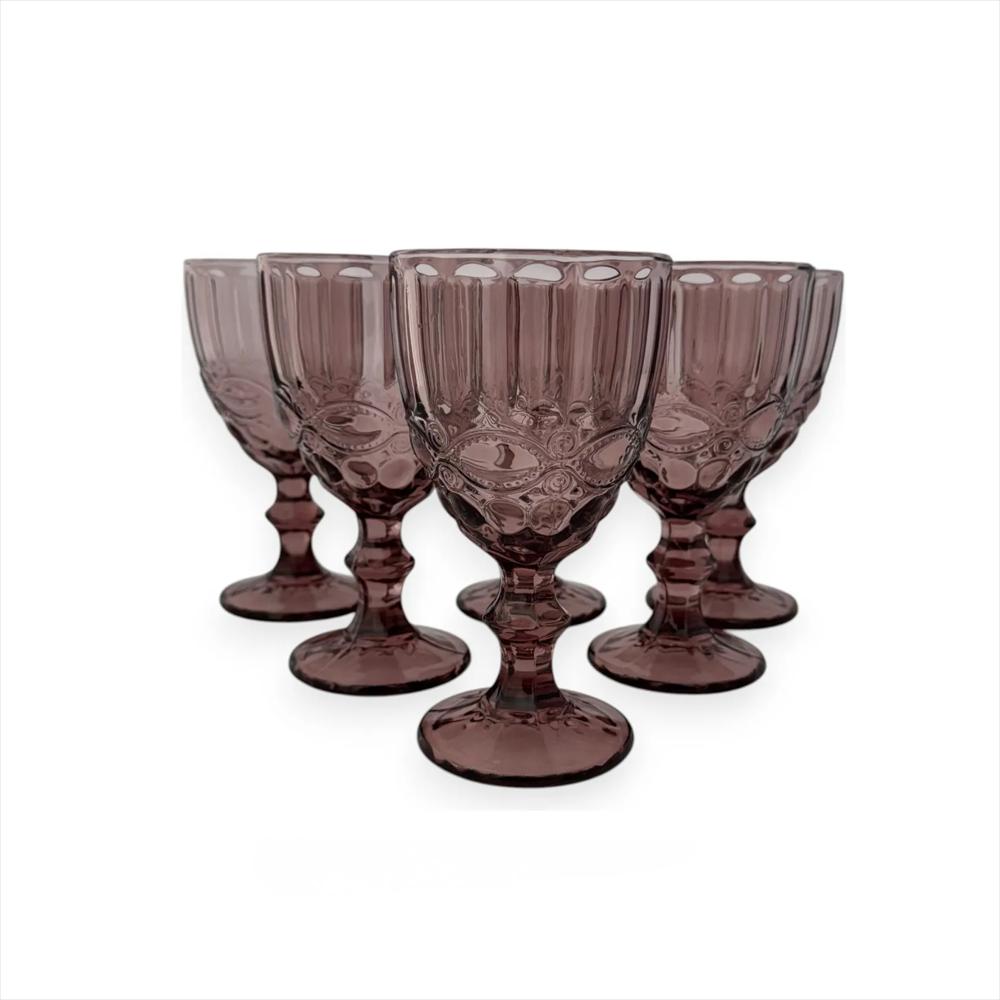 Set X6 Copas Vino Agua Vintage 10 Onz Alumar Rose img #1