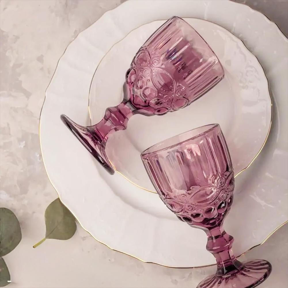 Set X6 Copas Vino Agua Vintage 10 Onz Alumar Rose img #2