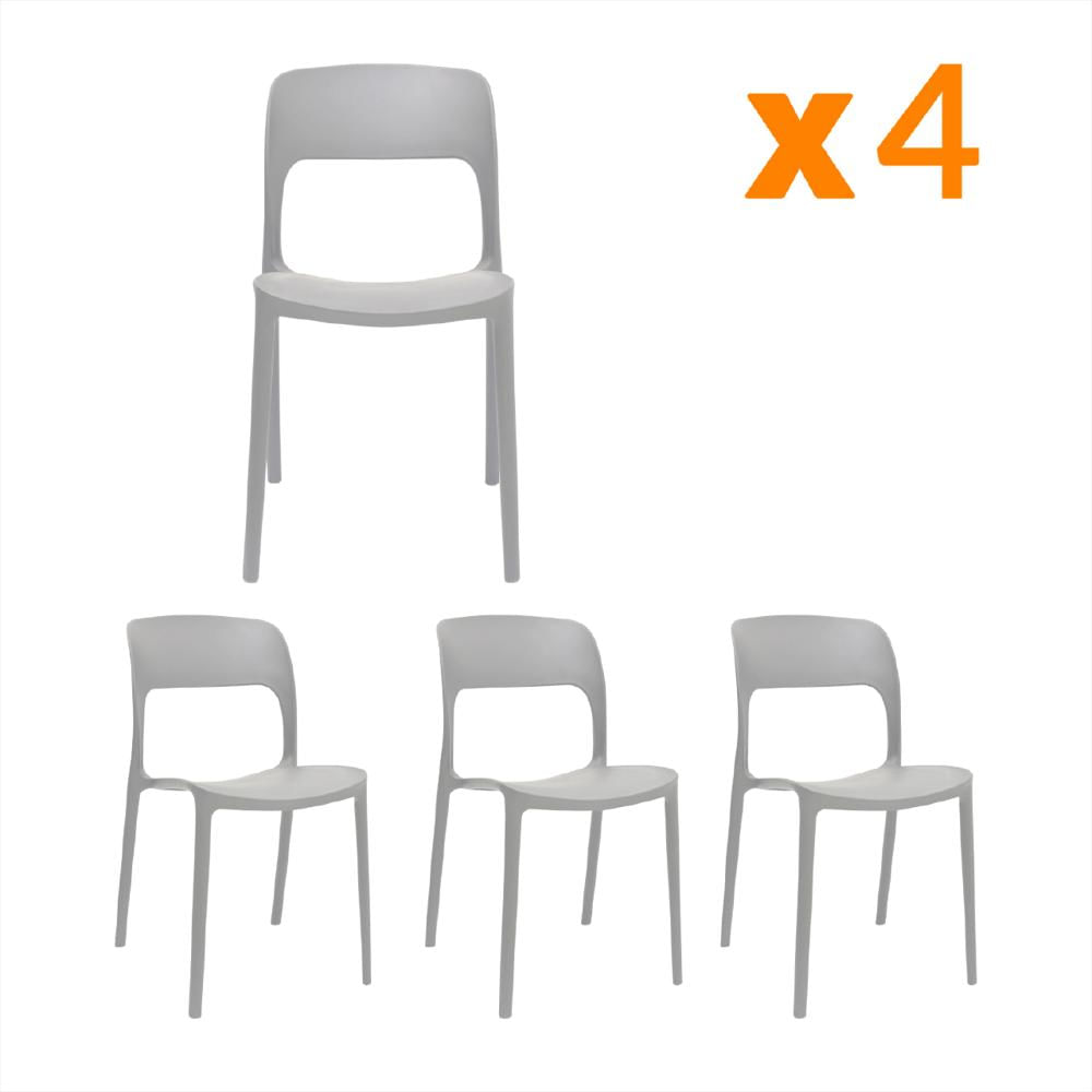 Set X4 Sillas De Diseño Obi Gris Bonno img #1