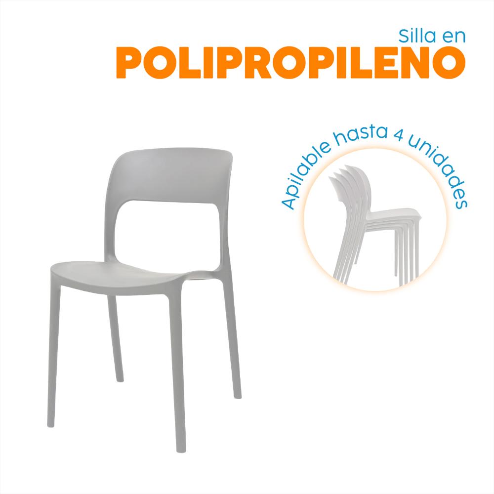 Set X4 Sillas De Diseño Obi Gris Bonno img #2
