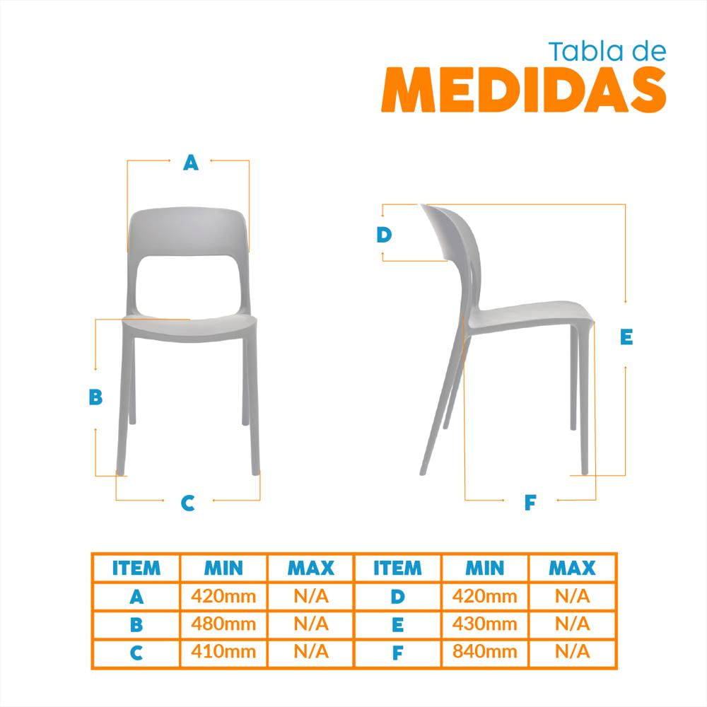 Set X4 Sillas De Diseño Obi Gris Bonno img #3