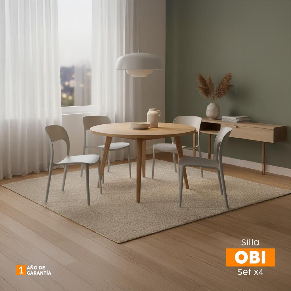 Set X4 Sillas De Diseño Obi Gris Bonno img #4