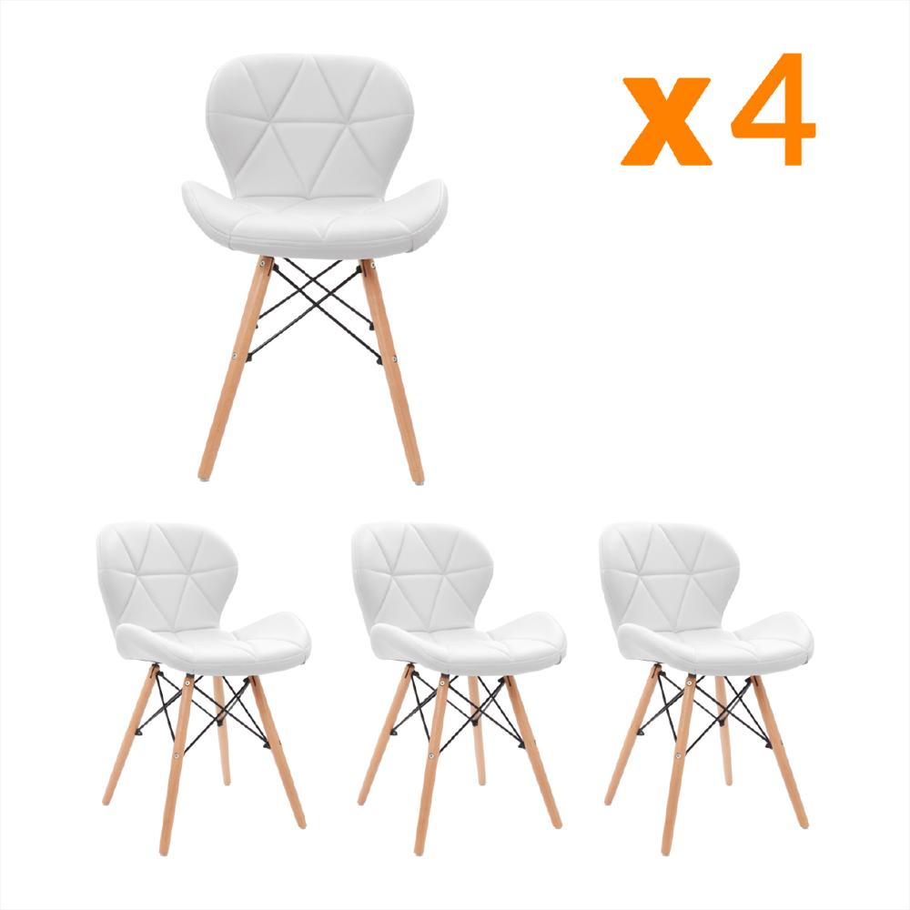Set X4 Sillas De Comedor Mariposa Blanco Bonno img #1