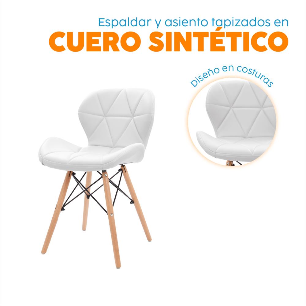 Set X4 Sillas De Comedor Mariposa Blanco Bonno img #2