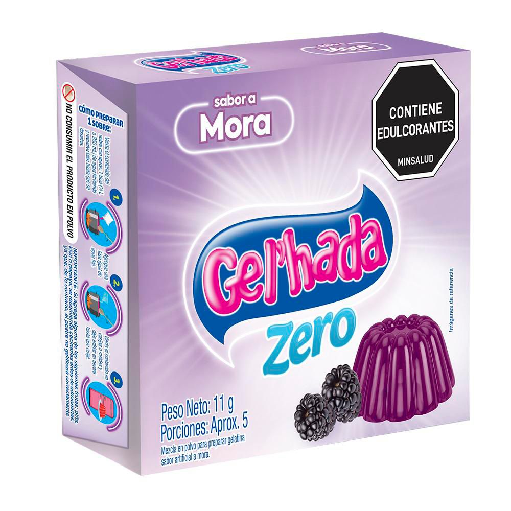 Gelatina GEL HADA zero sabor a mora (11  gr)