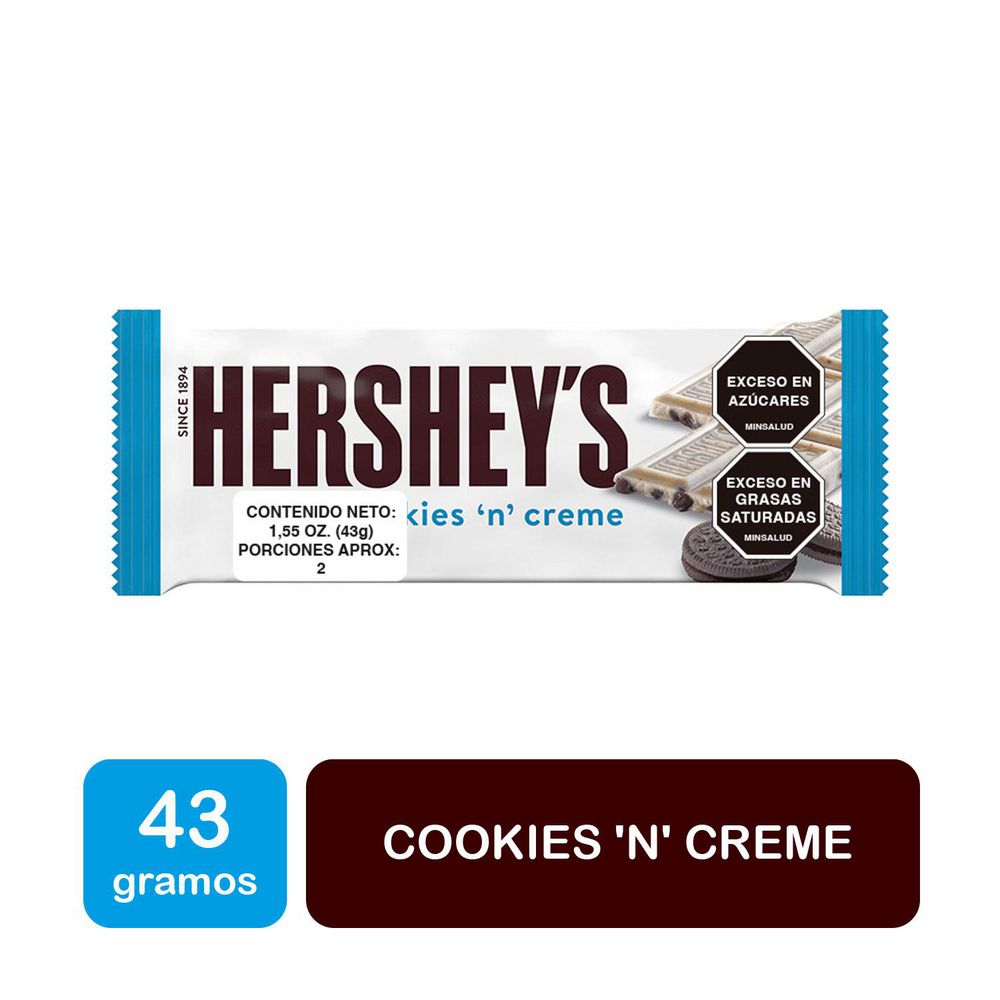 Chocolates HERSHEYS cookies n creme (43  gr)