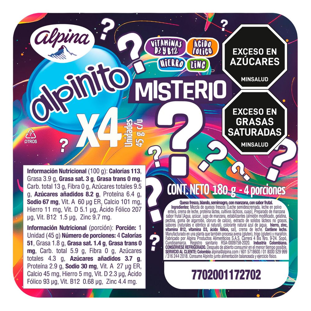 Queso ALPINITO tipo petit misterio x4und (180  gr) img #1