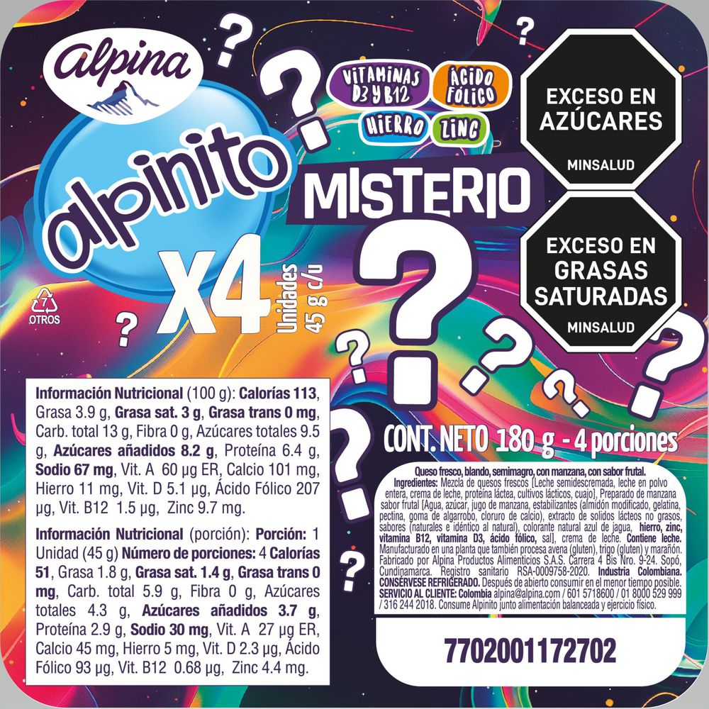 Queso ALPINITO tipo petit misterio x4und (180  gr) img #2