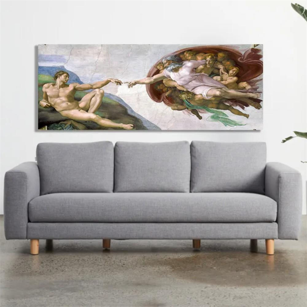 Cuadro La Creación De David En Lienzo Sublimado 1M X 50Cm Decoración Sala Hogar img #2