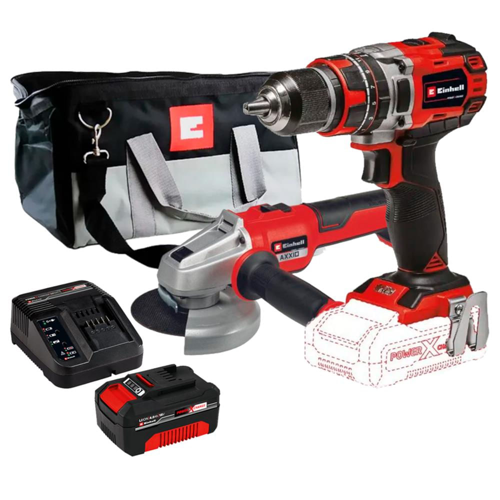 Taladro Percutor 18V + Pulidora + Starter 4Ah Batería 2.5Ah img #1