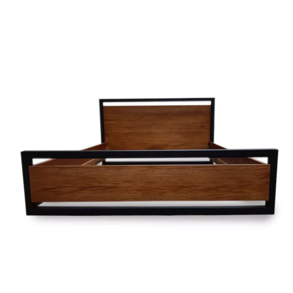 Cama May Doble En Roble Y Metal img #4
