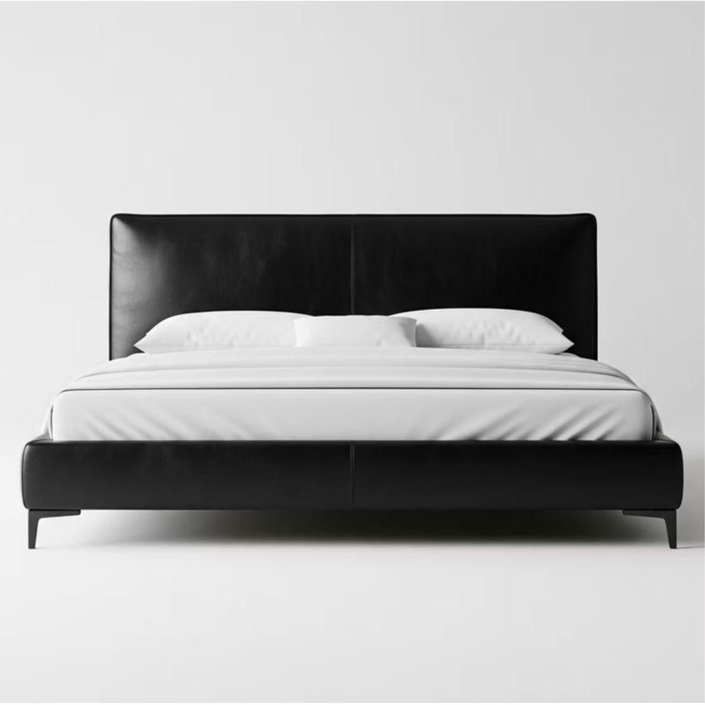 Cama Simona Doble En Cuero Natural img #1