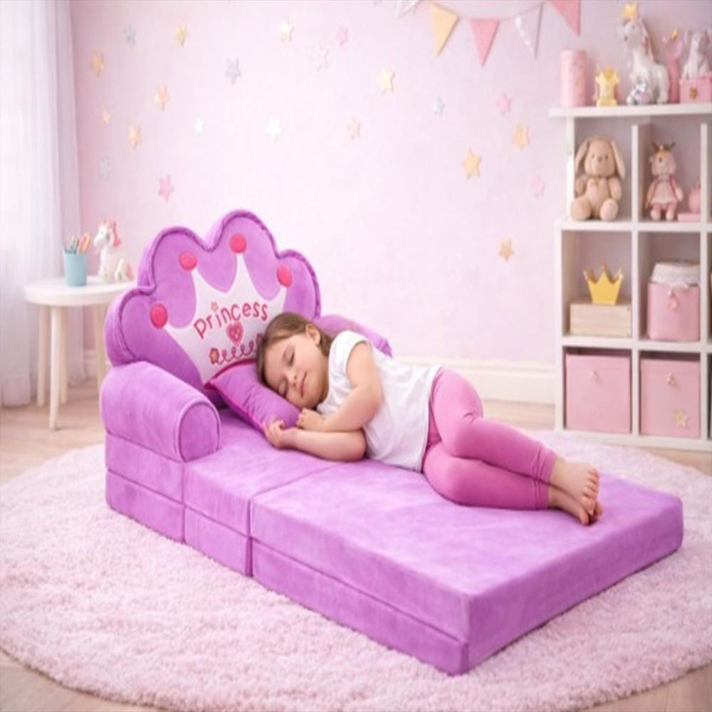 Sofa Cama Plegable Para Niñas Princesa Morado img #2