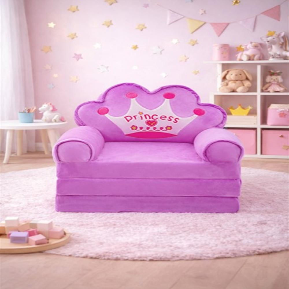 Sofa Cama Plegable Para Niñas Princesa Morado img #3