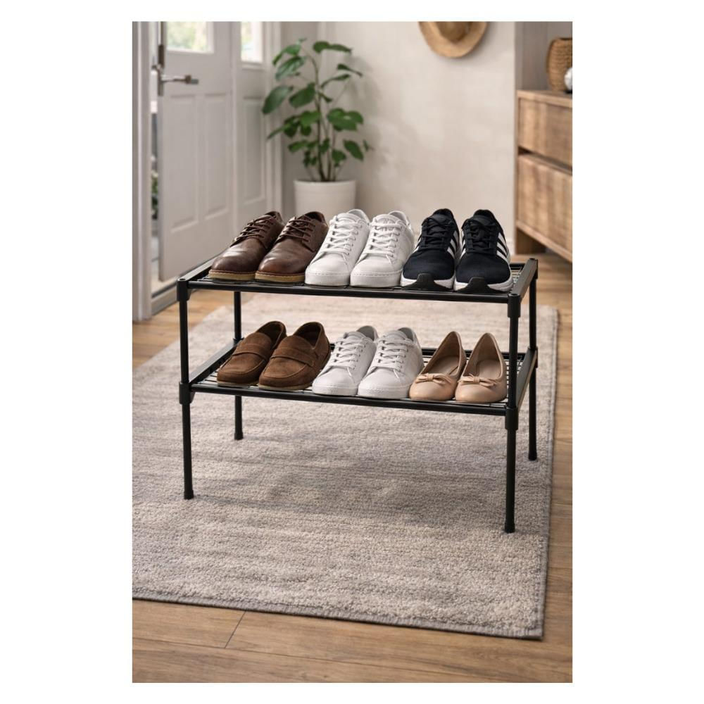 Zapatera Organizadora Metálica De 2 Niveles Compacta, Resistente Y Moderna img #5