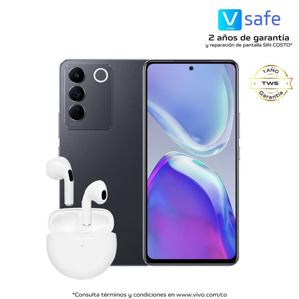 Celular VIVO V25e 256 GB 8 GB RAM Negro + Audifonos TWS img #5