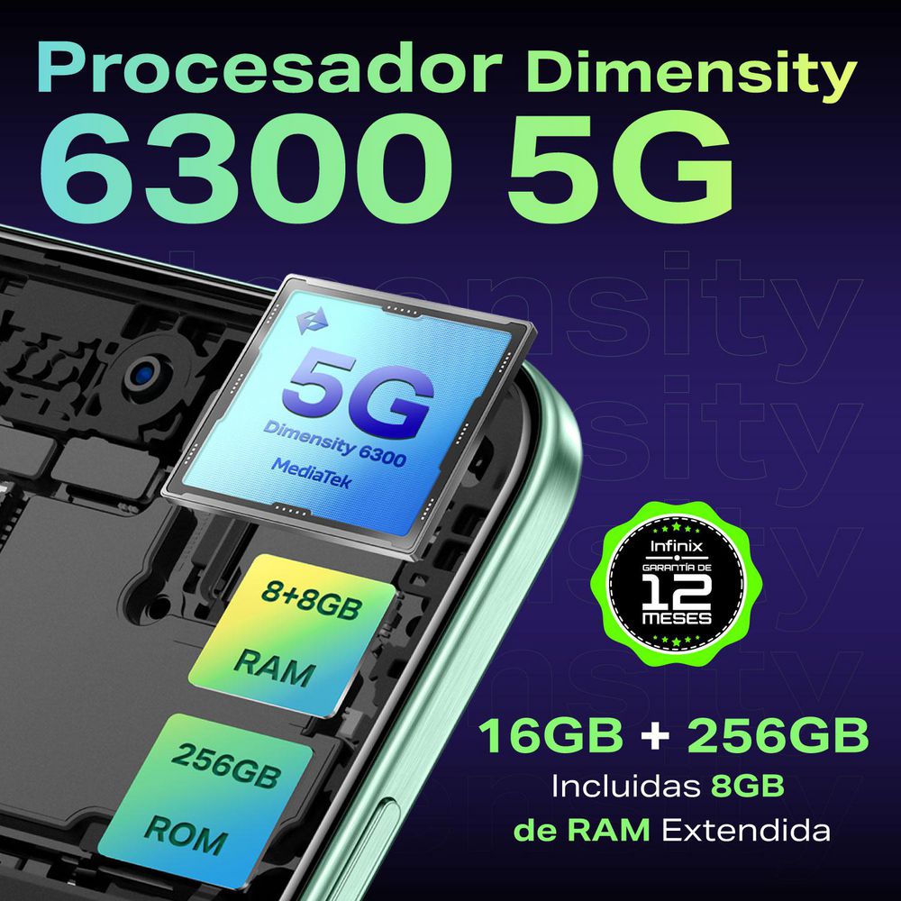 Celular INFINIX HOT 50 5G 256 GB 8 GB RAM Verde img #5