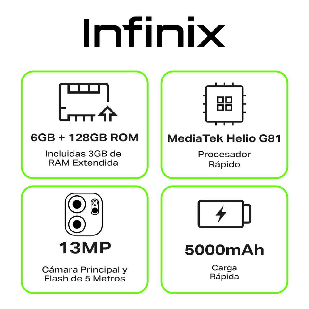 Celular INFINIX SMART 9 128 GB 3 GB RAM Gris img #2