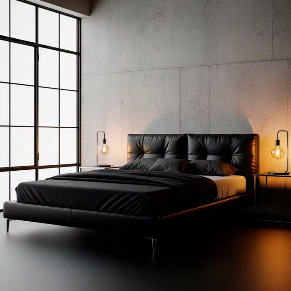 Cama Brunette Doble En Cuero Natural img #5