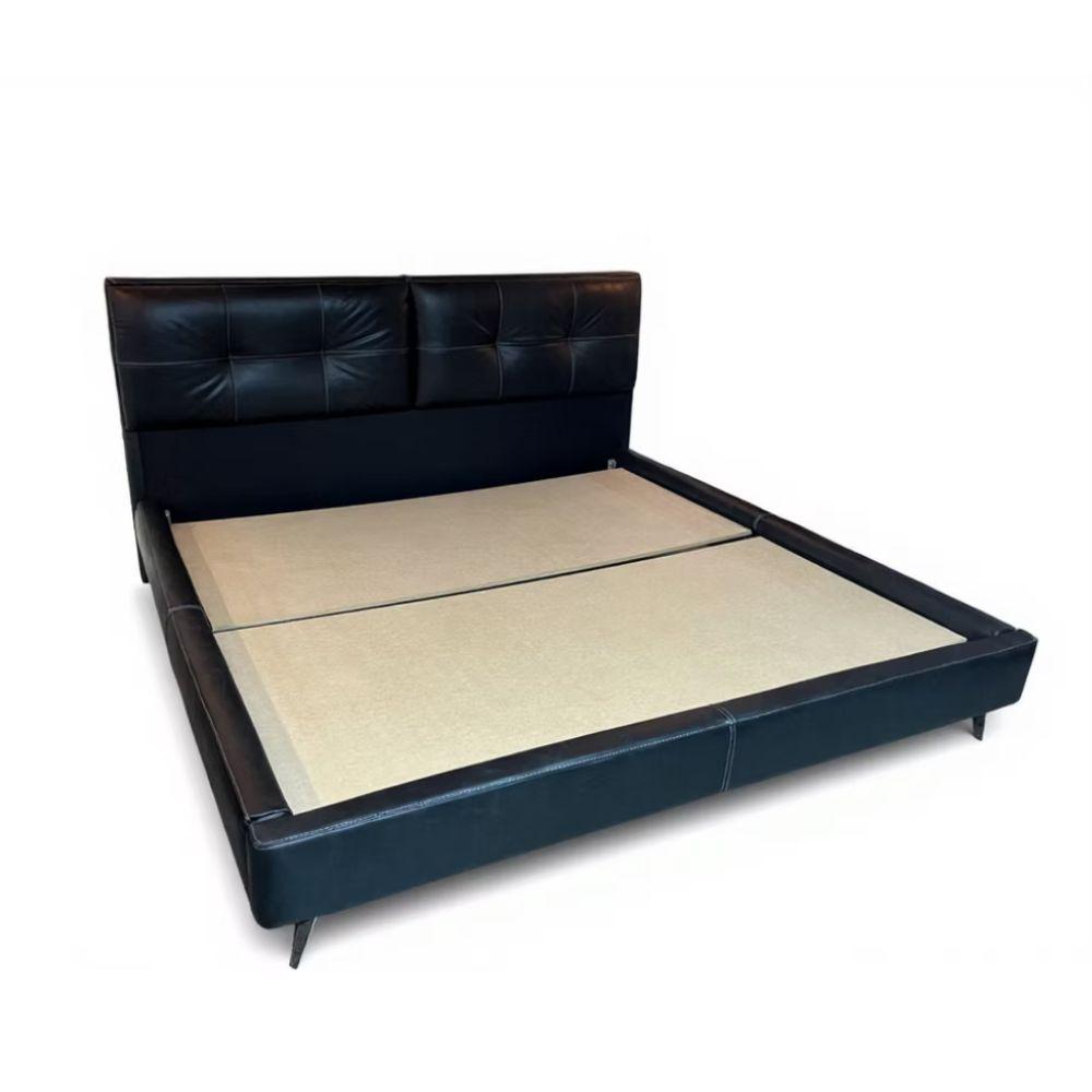 Cama Brunette Queen En Cuero Natural img #2