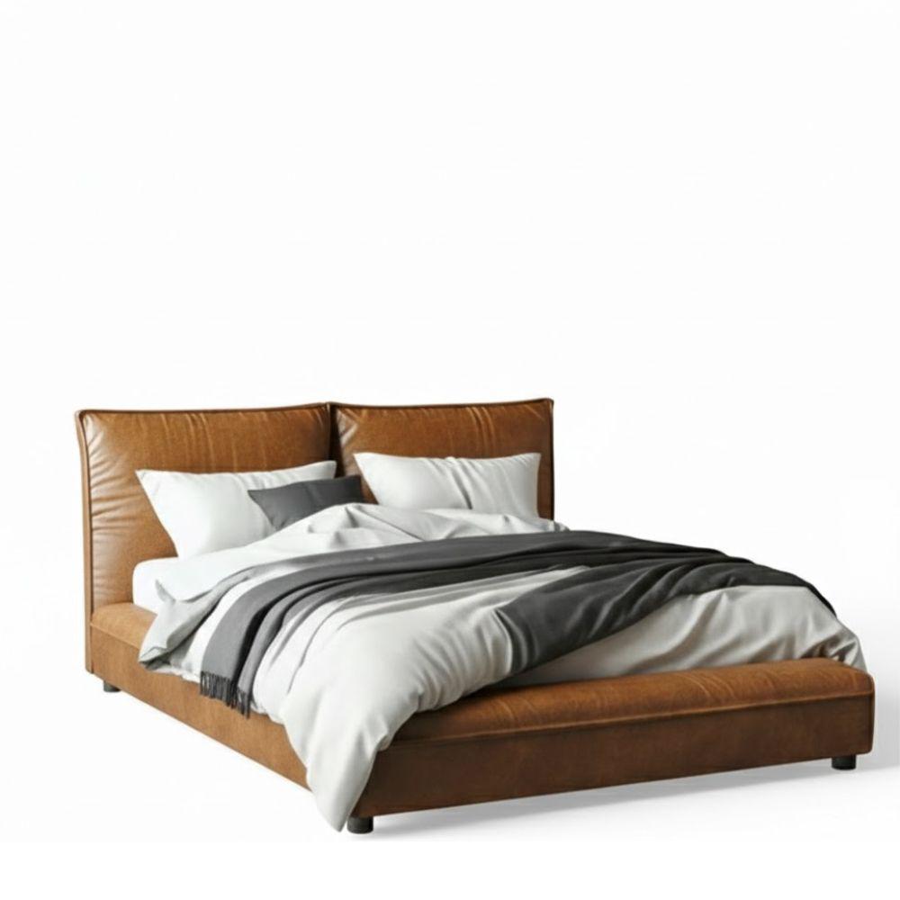 Cama Candlebox King En Cuero Natural img #2