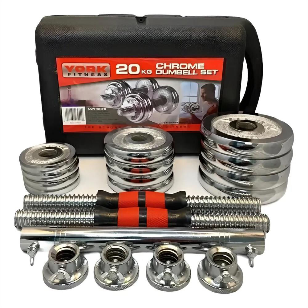 Kit De Pesas 20 Kg Hierro Cromado img #1