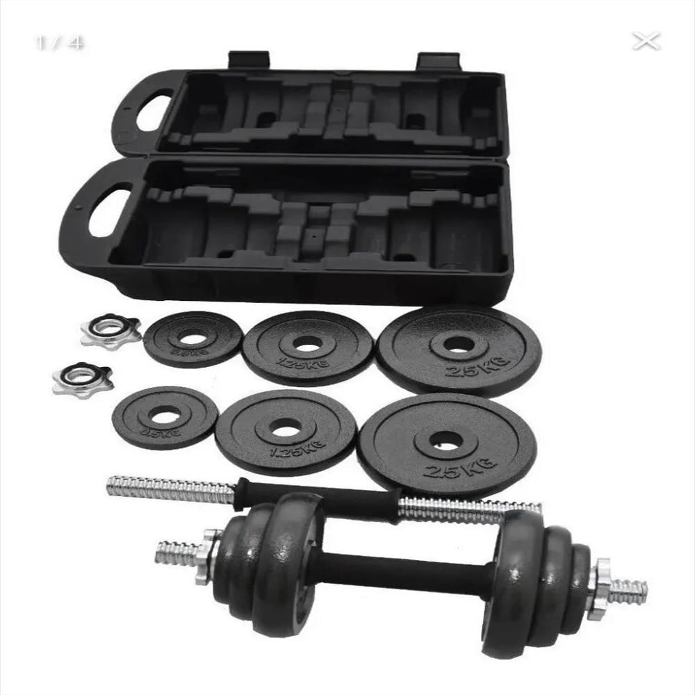 Mancuernas 20 Kg Hierro Fundido Kit Completo De Pesas img #2