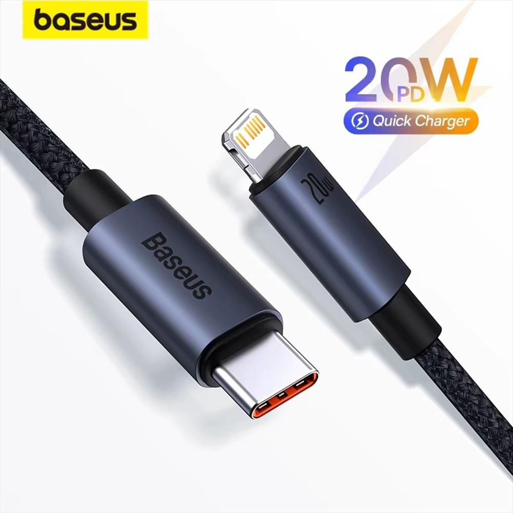 Cable Baseus Tipo C A Lightning 1M Trenzado Negro Cable Baseus Tipo C A Lightning 1M Trenzado Negro