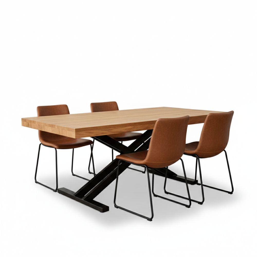 Mesa Comedor Branch 160Cm X 80Cm Roble Y Metal img #4