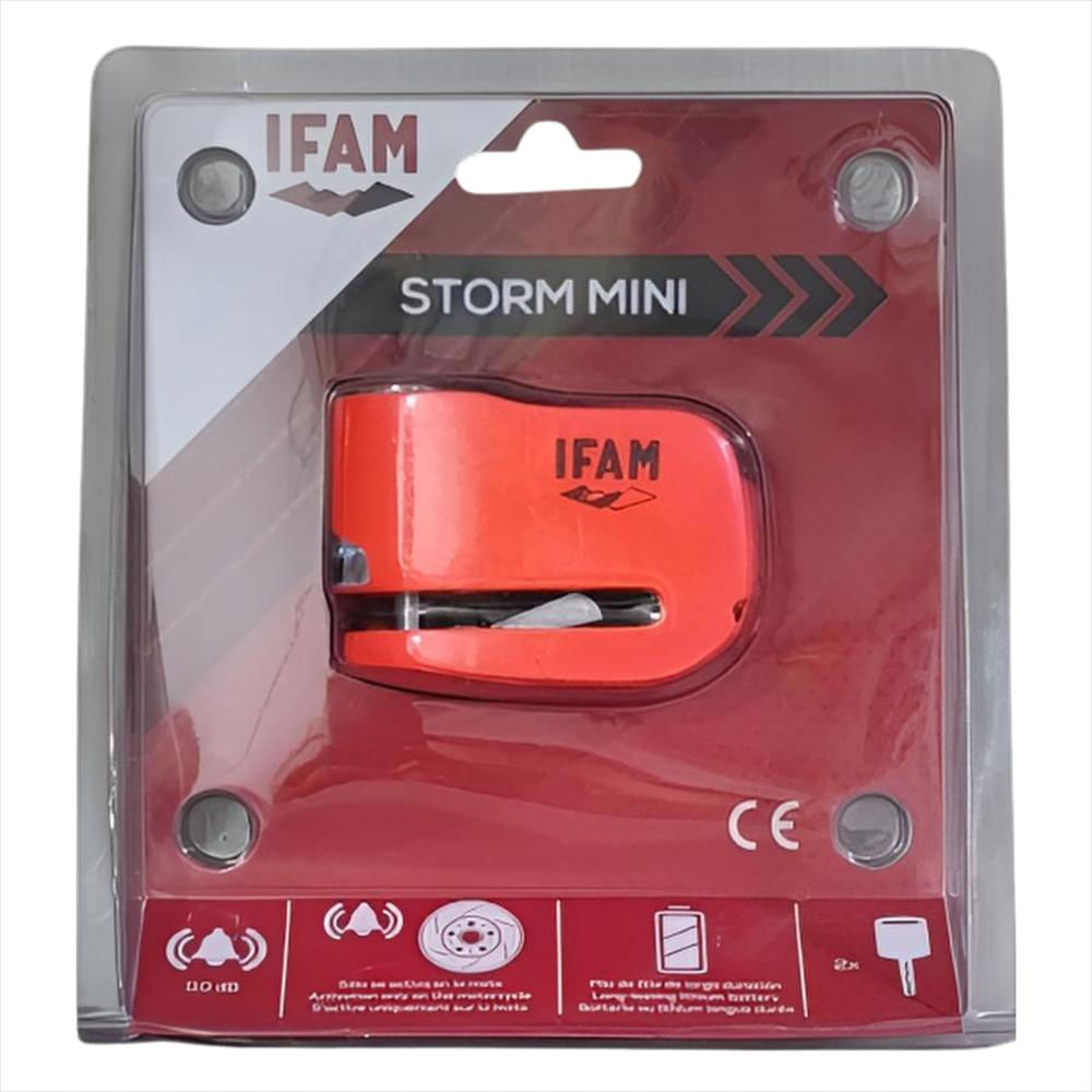 Candado Con Alarma Para Moto Storm Mini Ifam Naranja img #4
