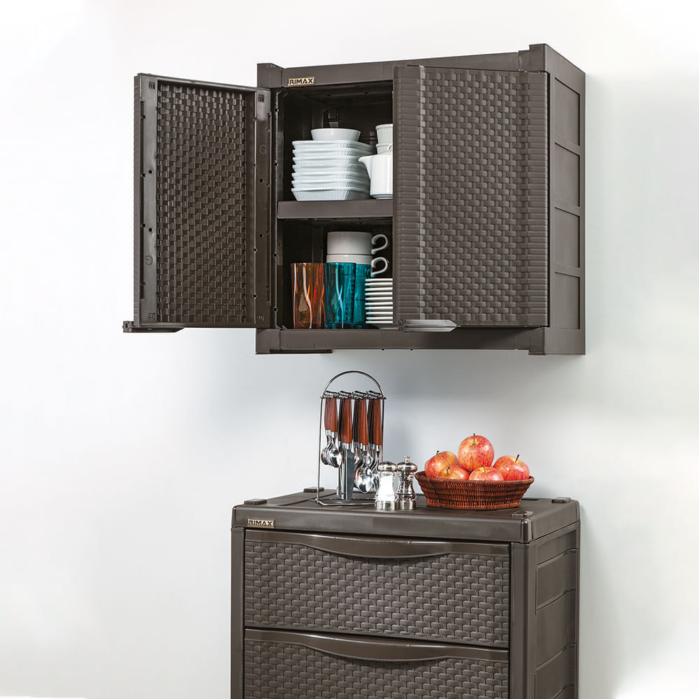 Armario Gabinete Doble Apariencia Rattan