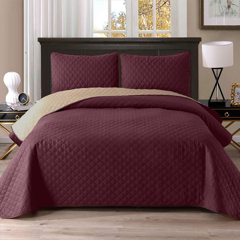 Colcha Sencilla Vino Tinto Camel img #1