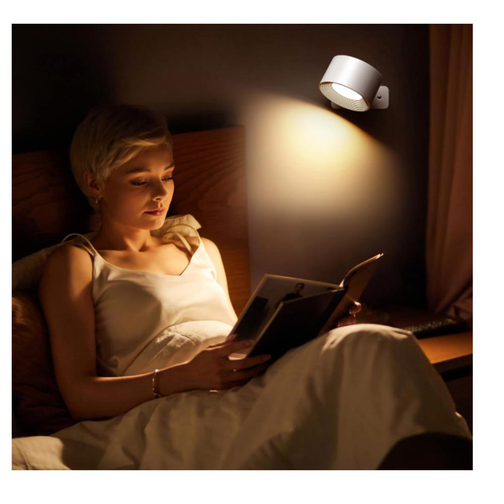 Lampara Pared Led Giratoria 360° Recargable Magnetica Blanca img #3