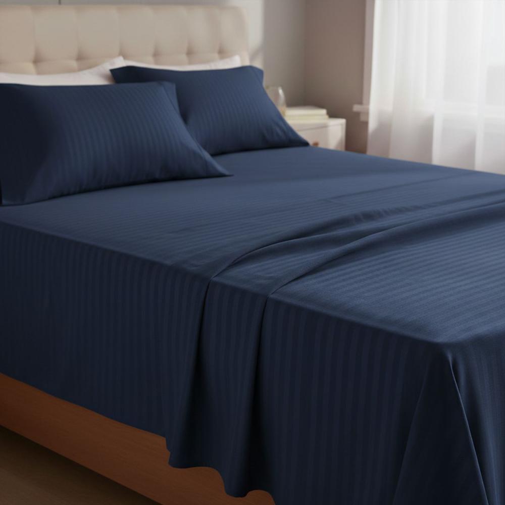 Juego De Sabana King Unicolor (2.00*2.00) Azul Oscuro