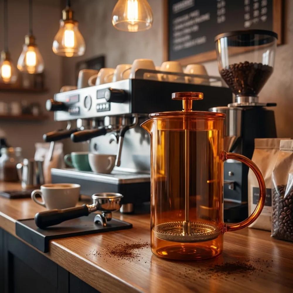 Cafetera Prensa Francesa Para Café En Vidrio Ámbar 350Ml img #2