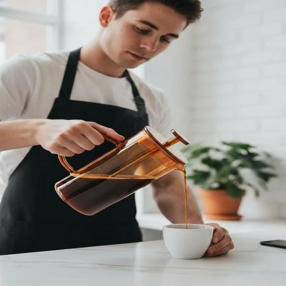 Cafetera Prensa Francesa Para Café En Vidrio Ámbar 350Ml img #4