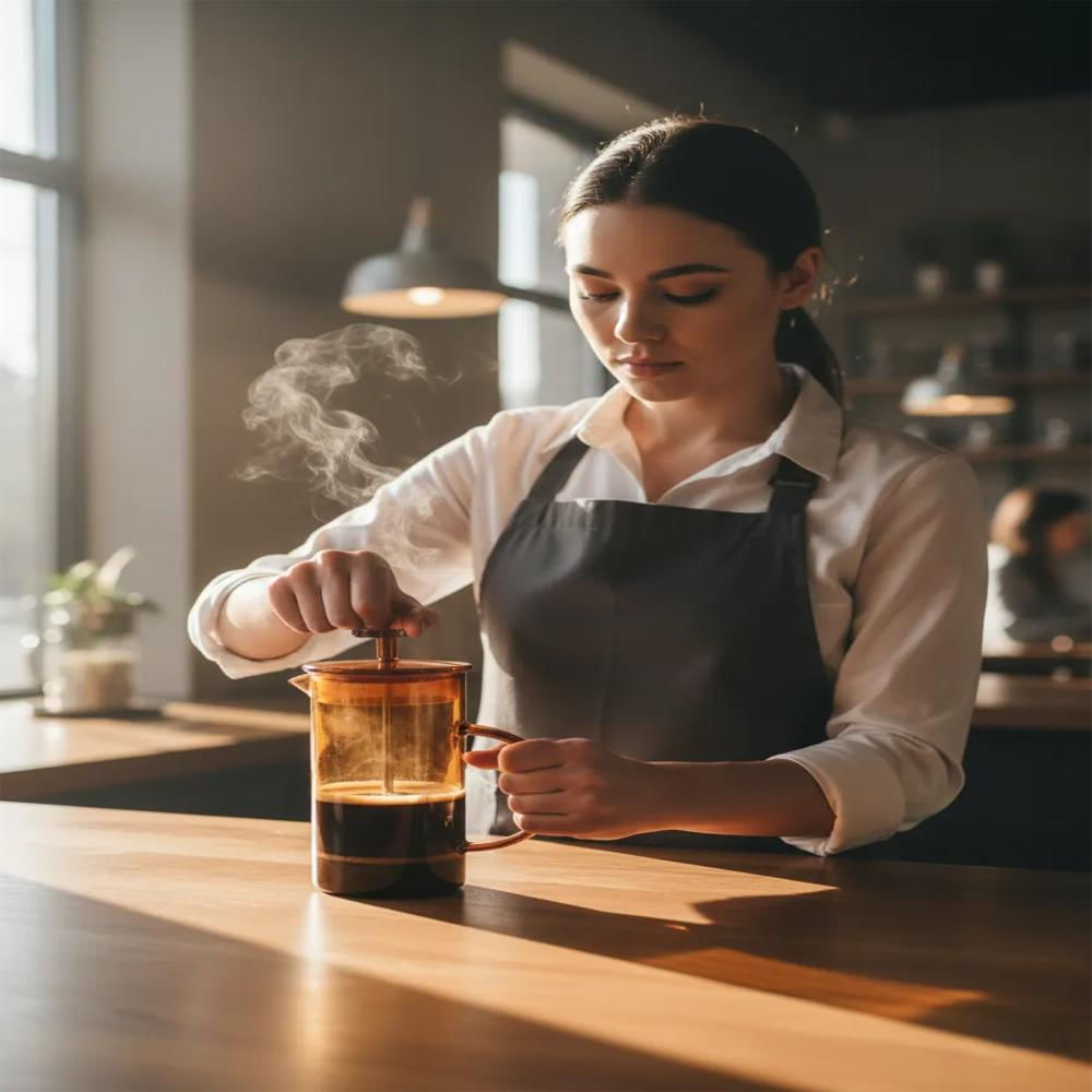 Cafetera Prensa Francesa Para Café En Vidrio Ámbar 350Ml img #5