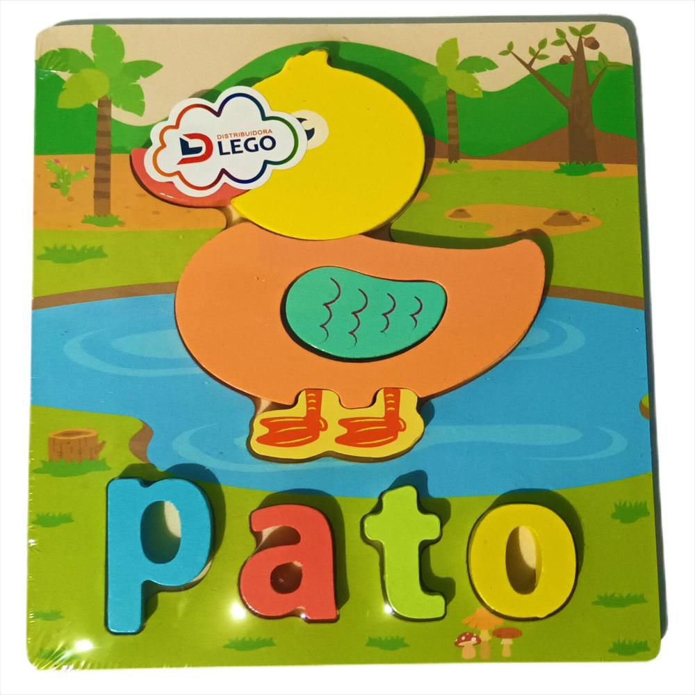 Rompecabezas Madera Montessori Pato Con Fondo Para Niños img #1