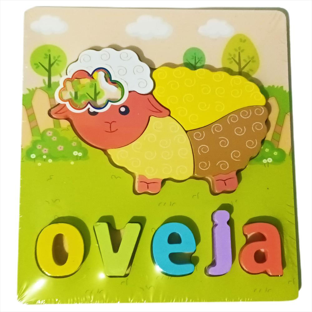 Rompecabezas Madera Montessori X4 Unidades Para Niños Puzzle img #2