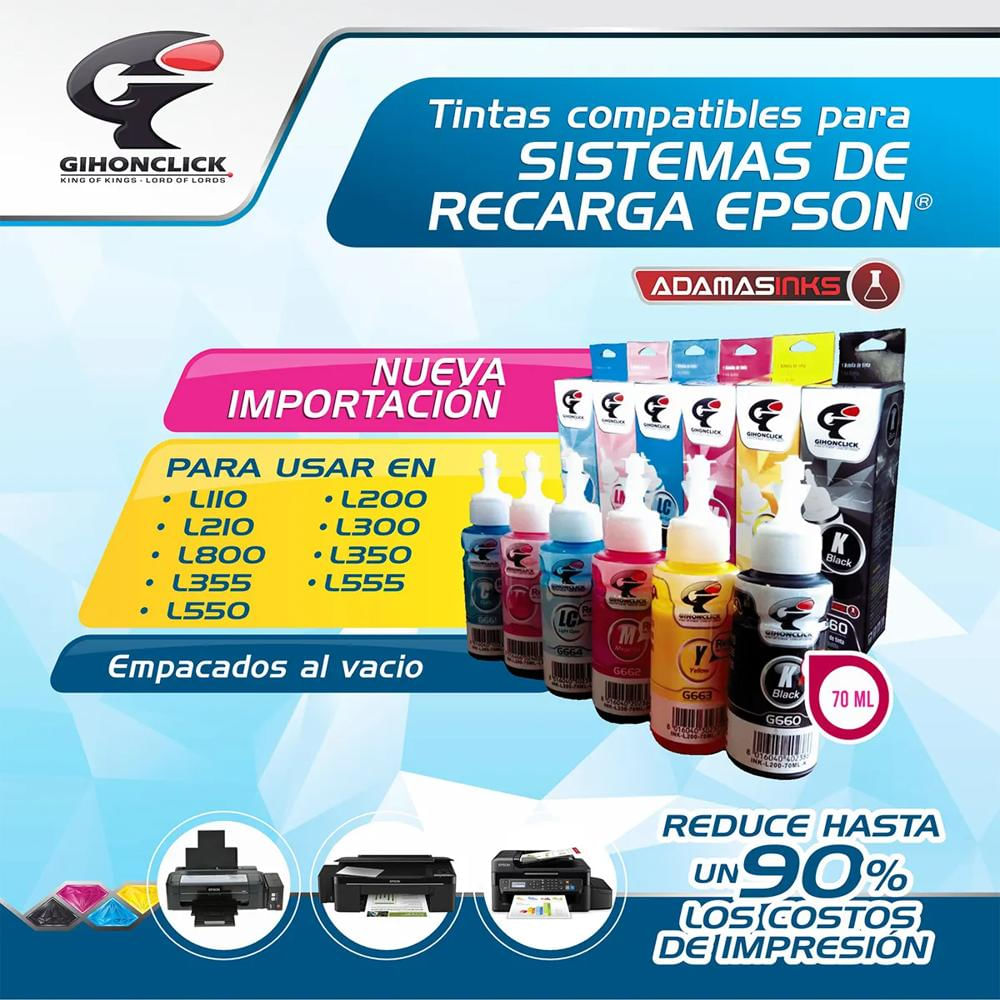Kit X 5 Tintas 664 Compatible Epson L210 L395 L495 L555 L355 Cmy 2Bk img #2