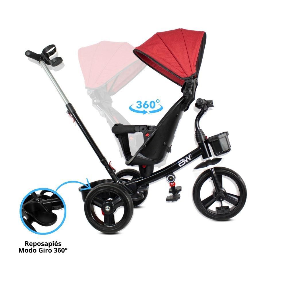 Triciclo Para Niños  Sun Gira 360 Grados Rojo PRINSEL img #4