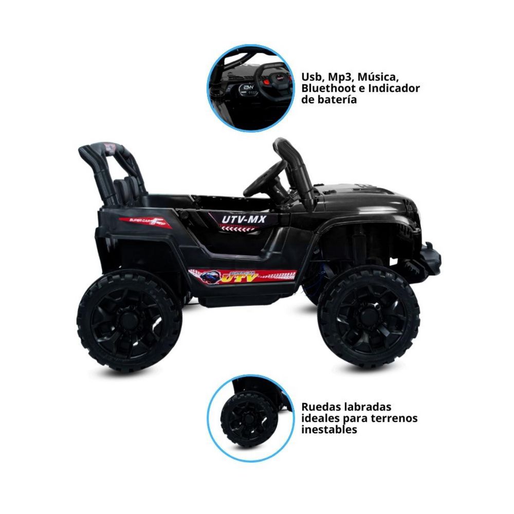 Carro Electrico Para Niños Cherokee Negro 12V PRINSEL img #3