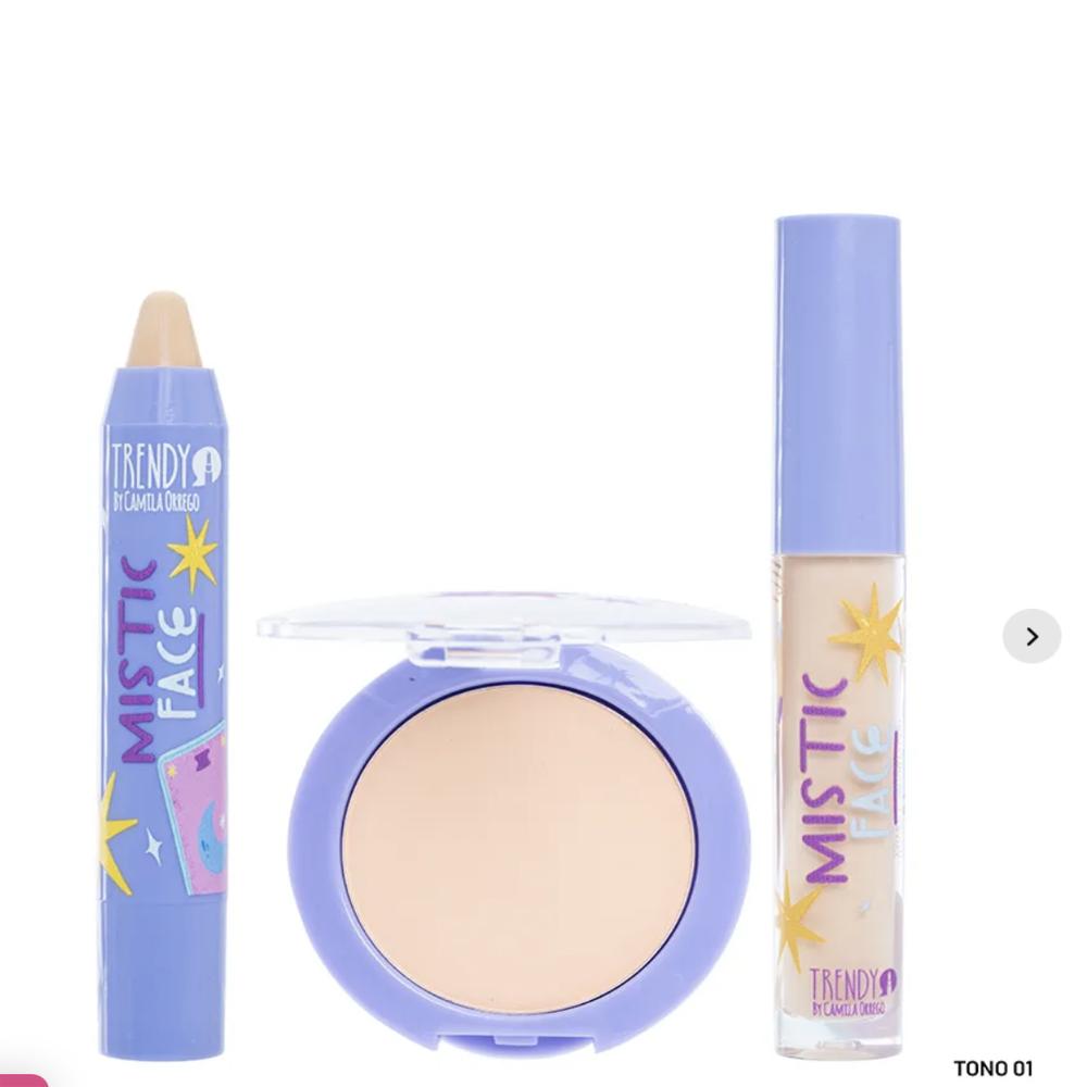 Kit Piel Mistic Face Polvo Compacto Corrector Liquido Corrector En Barra Tono 2 img #1