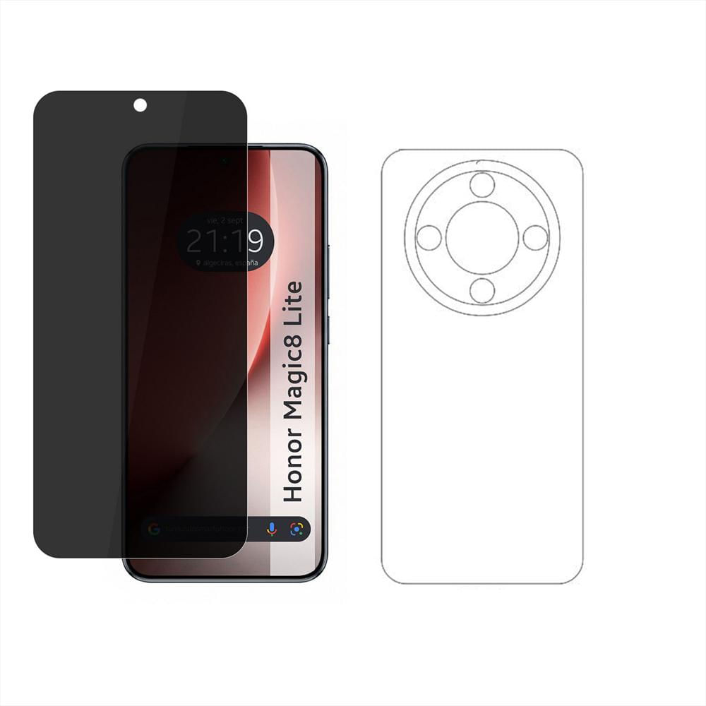 Protector Antiespia + Trasero En Hidrogel Para Honor Magic 8 Lite img #1