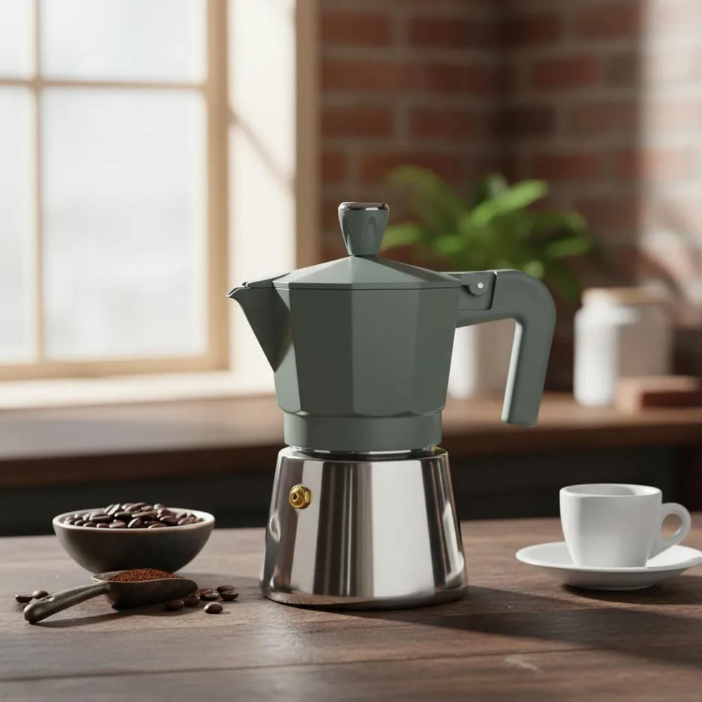 Cafetera Moka Italiana Moderna Para Café Espresso 150Ml img #5