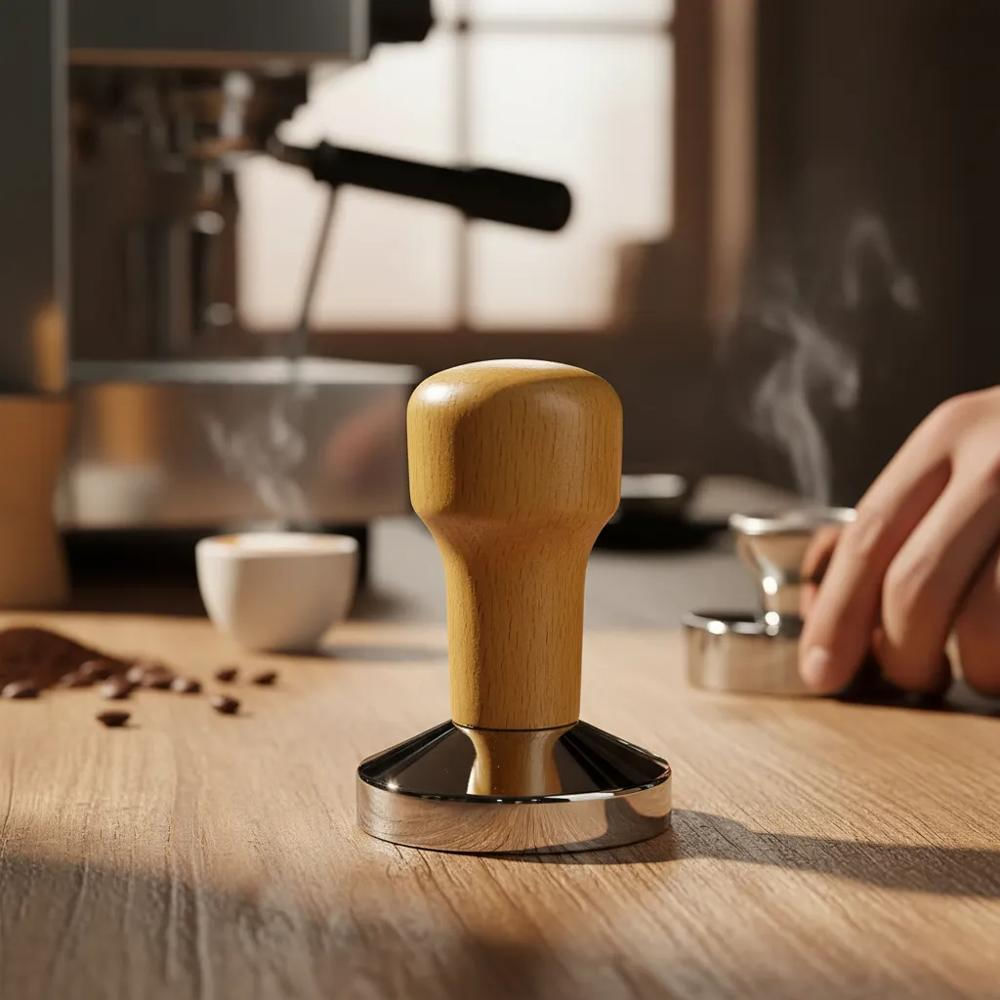Tamper Barista Base Metálica Y Mango De Madera 58Mm img #4