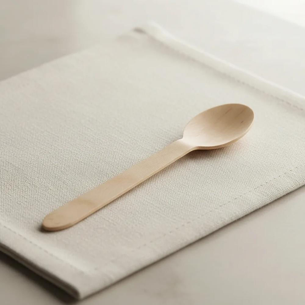 Cucharas De Madera Desechables Ecológicas Resistente X25 Unidades img #2