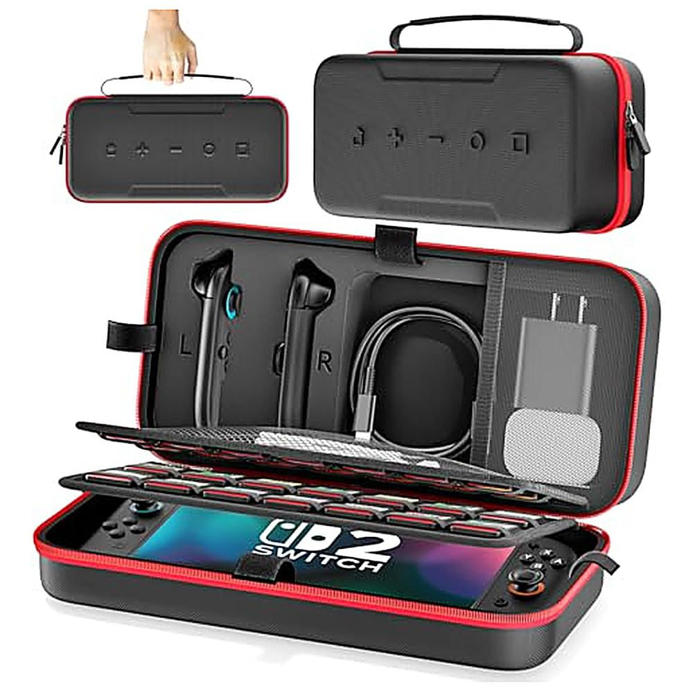 Estuche Rígido Para Nintendo Switch 2 Viaje Capac 28 Juegos Rojo Estuche Rígido Para Nintendo Switch 2 Viaje Capac 28 Juegos Rojo