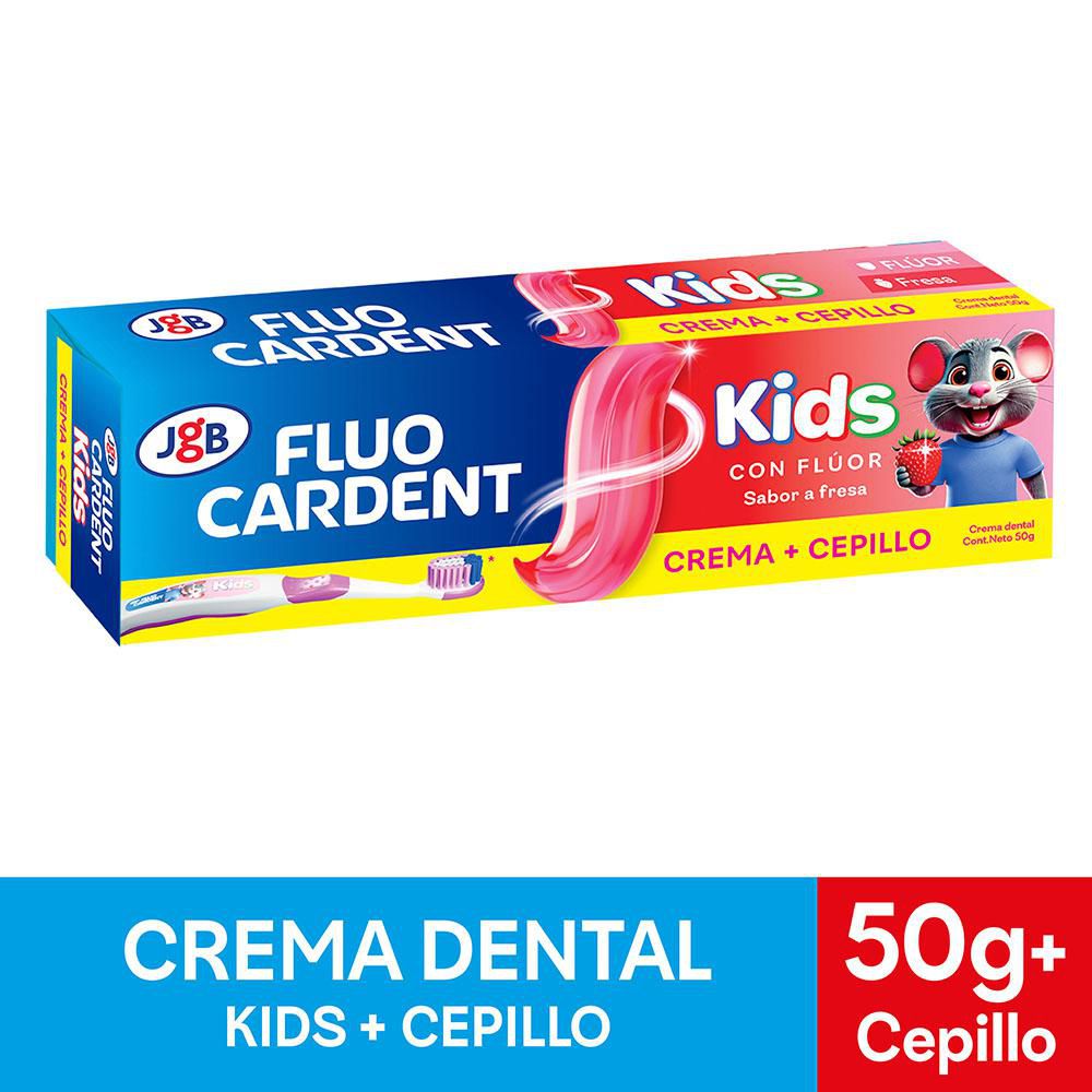 Crema dental FLUOCARDENT kids fresa + cepillo de dientes (1  und)