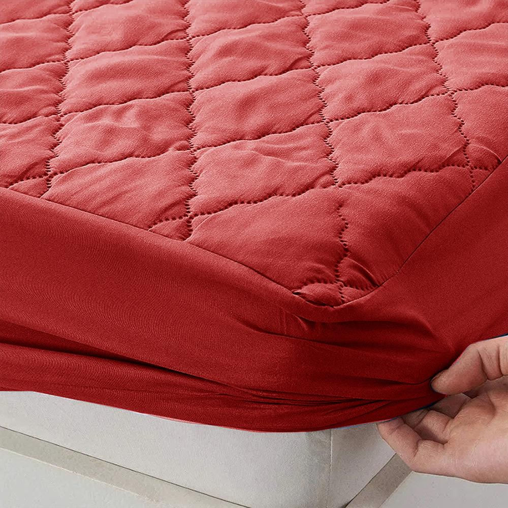Combo Protector Impermeable Semidoble Rojo img #3